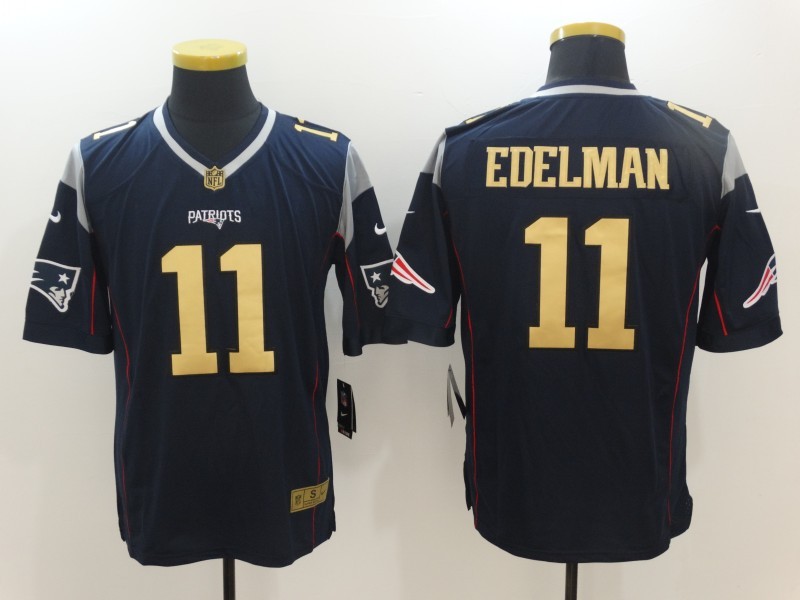 Men's New England Patriots Julian Edelman #11 Navy Alternate Jersey